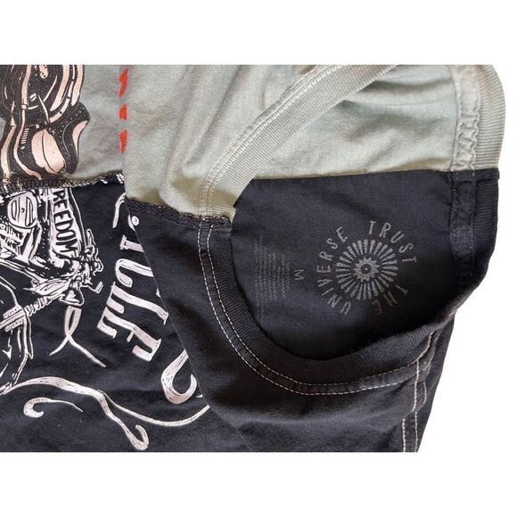 Trust The Universe Graphic Moto Split Black Teal Motorcycle T-shirt size M - Picture 4 of 6